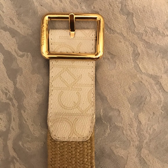 Calvin Klein Belt - 37” - White / Tan - Picture 1 of 5